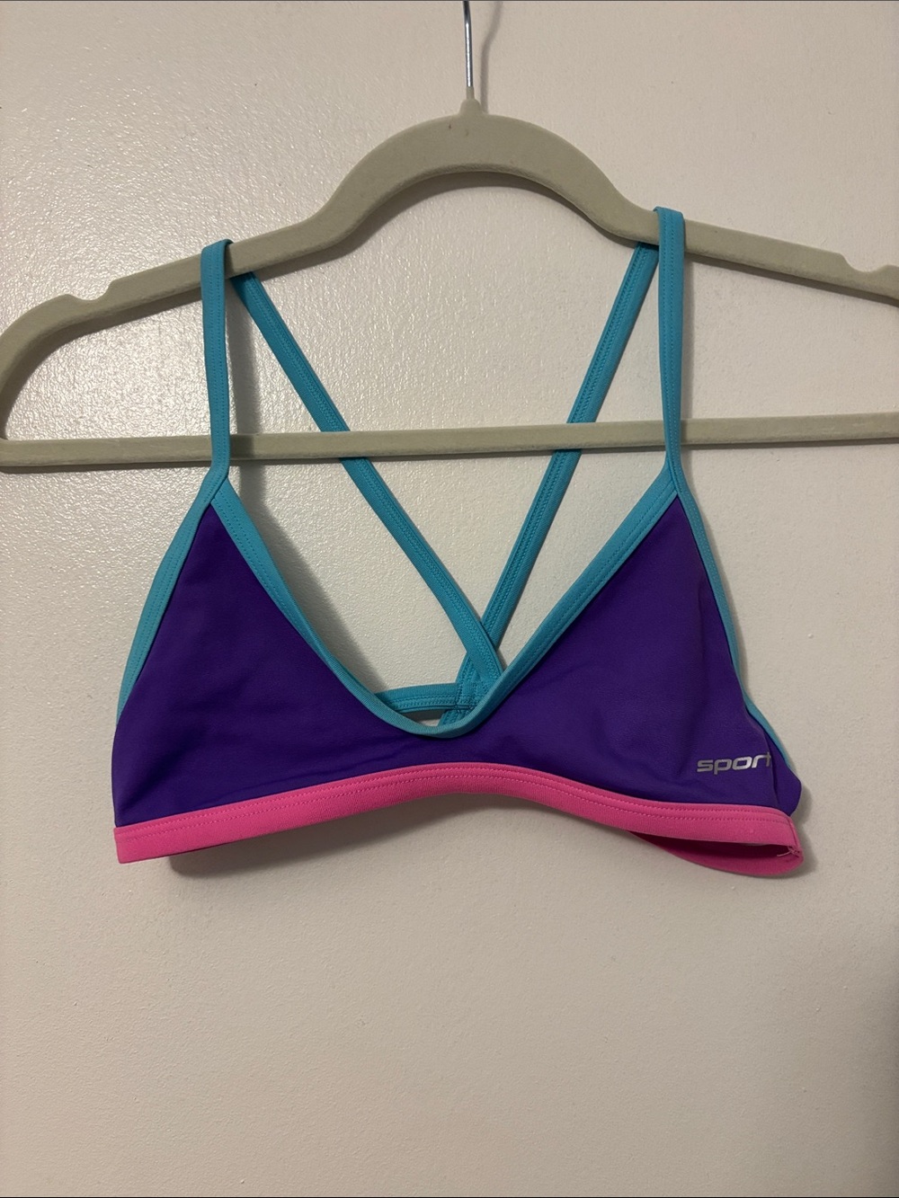 Emma Weyant Purple & Teal Strappy Women's Swim Bikini Top by